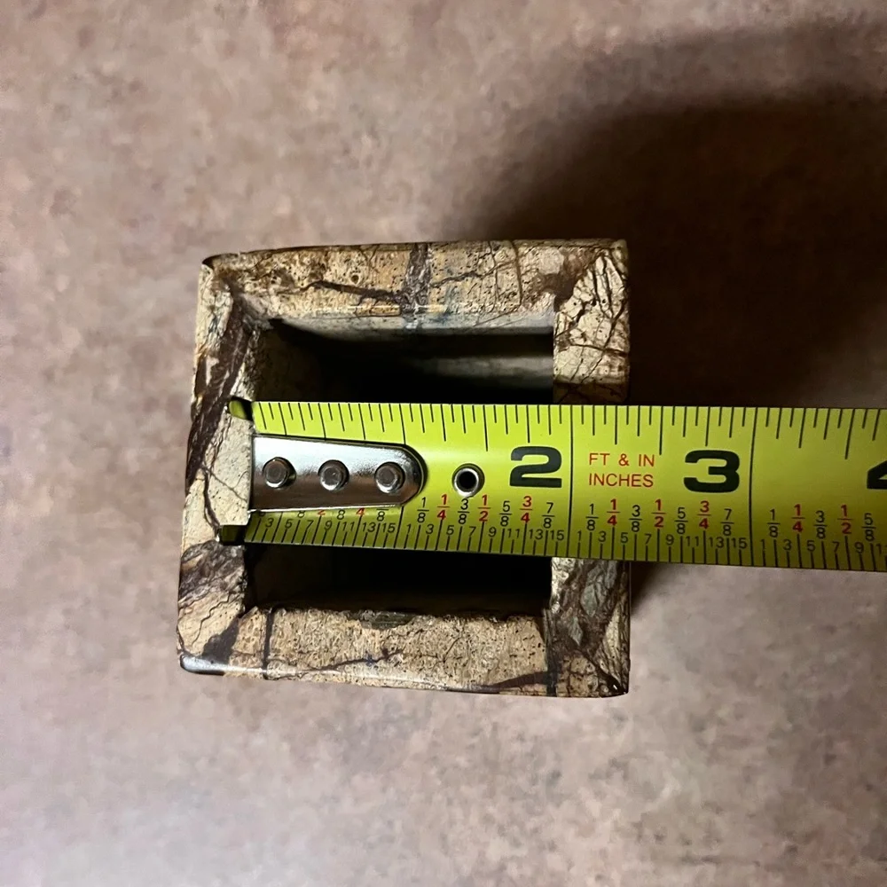 Natural marble brown forest texured marble pen holder, brush holder